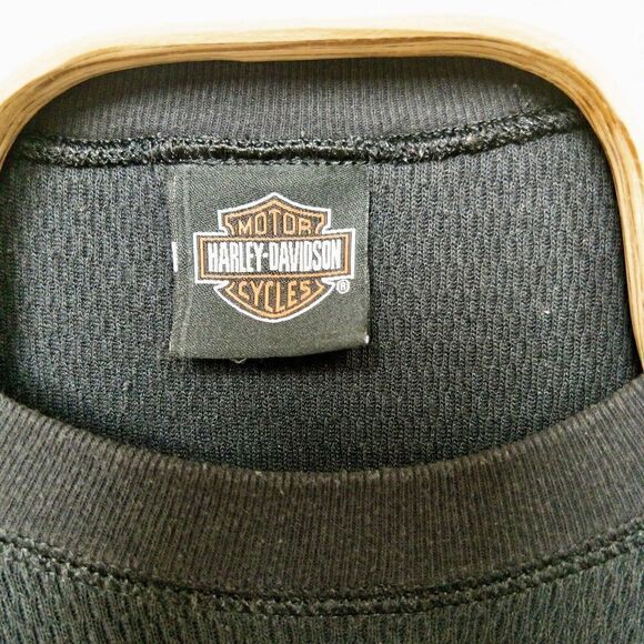 Vintage y2k Harley Davidson Waffle Shirt Thermal Mens XL Benjys Harley Davidson - Picture 3 of 9